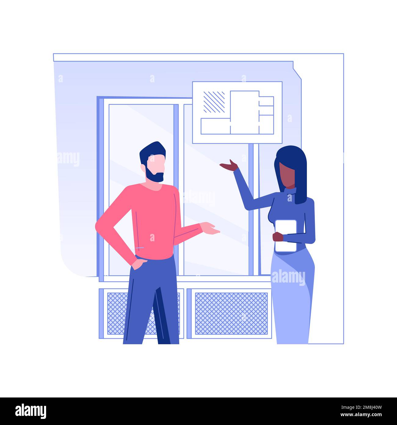 Consulting interior designer isolated concept vector illustration