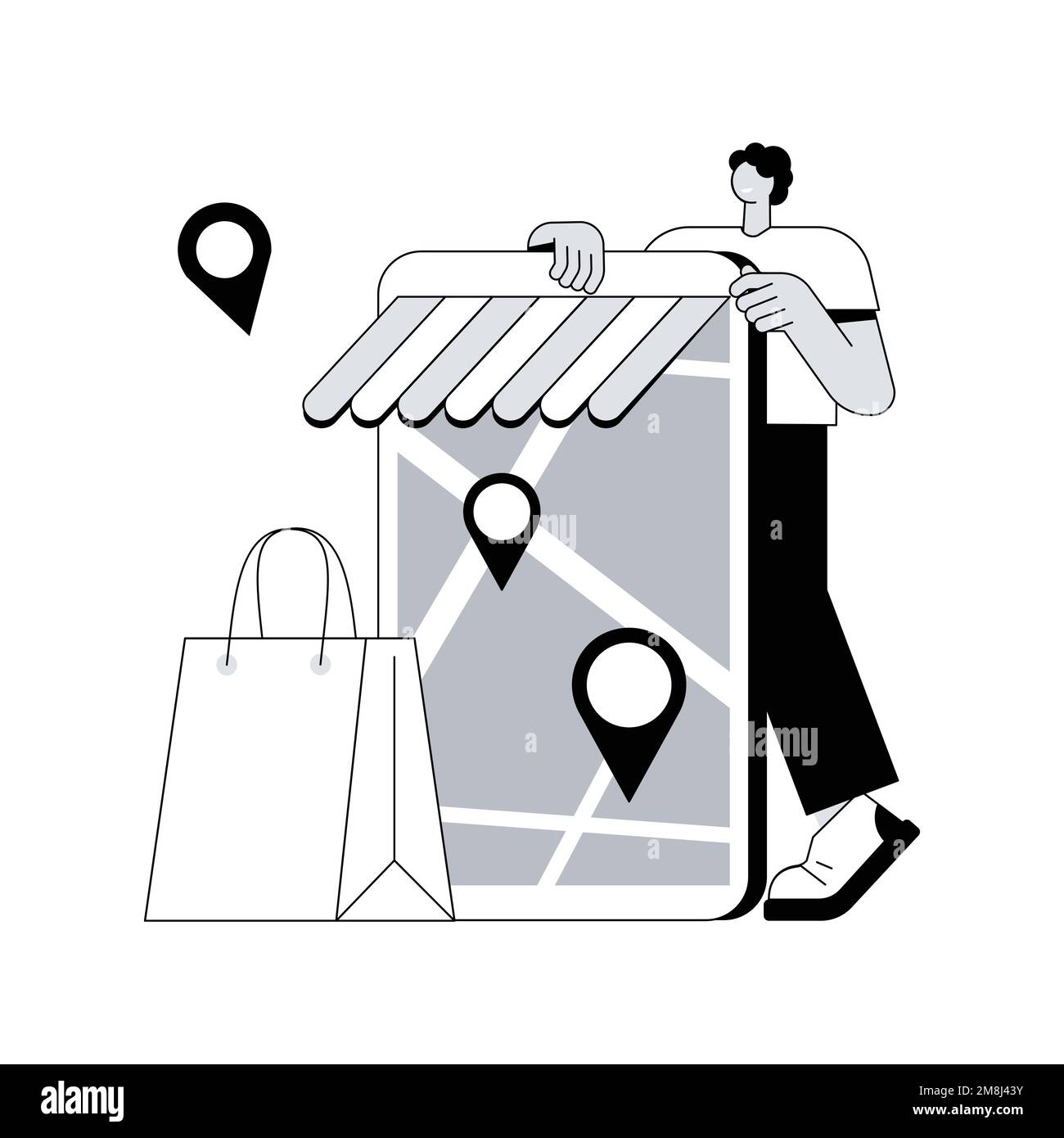 Store locator abstract concept vector illustration. GPS navigation