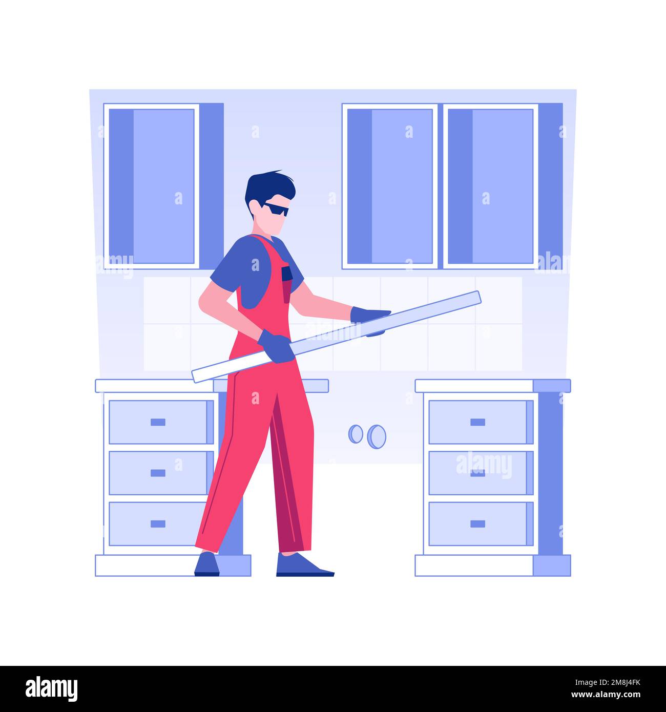 Countertop installation isolated concept vector illustration