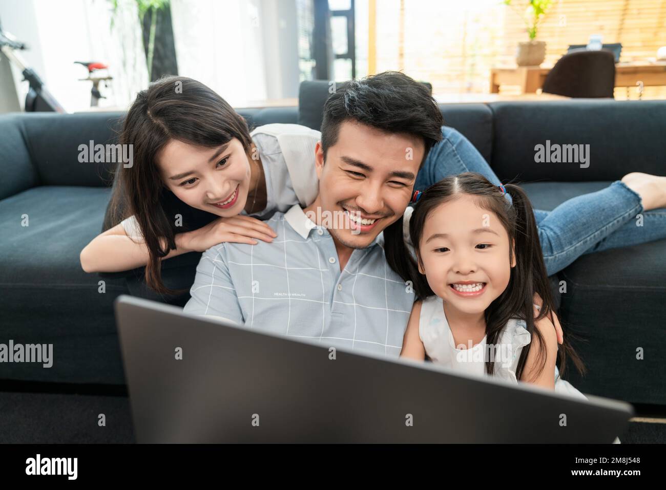 The happy family Stock Photo - Alamy