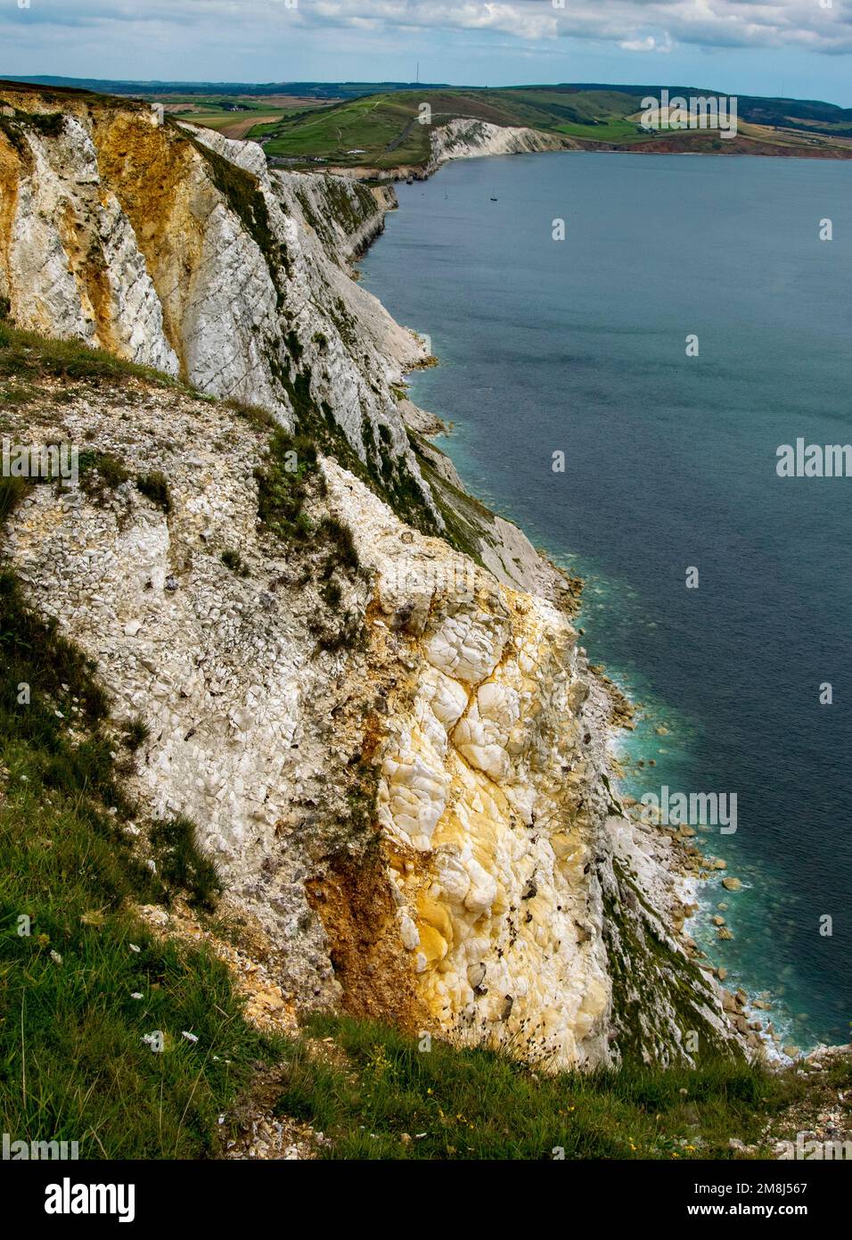 Tennyson Down cliffs, Isle Of Wight, England, British Isles, UK Stock Photo