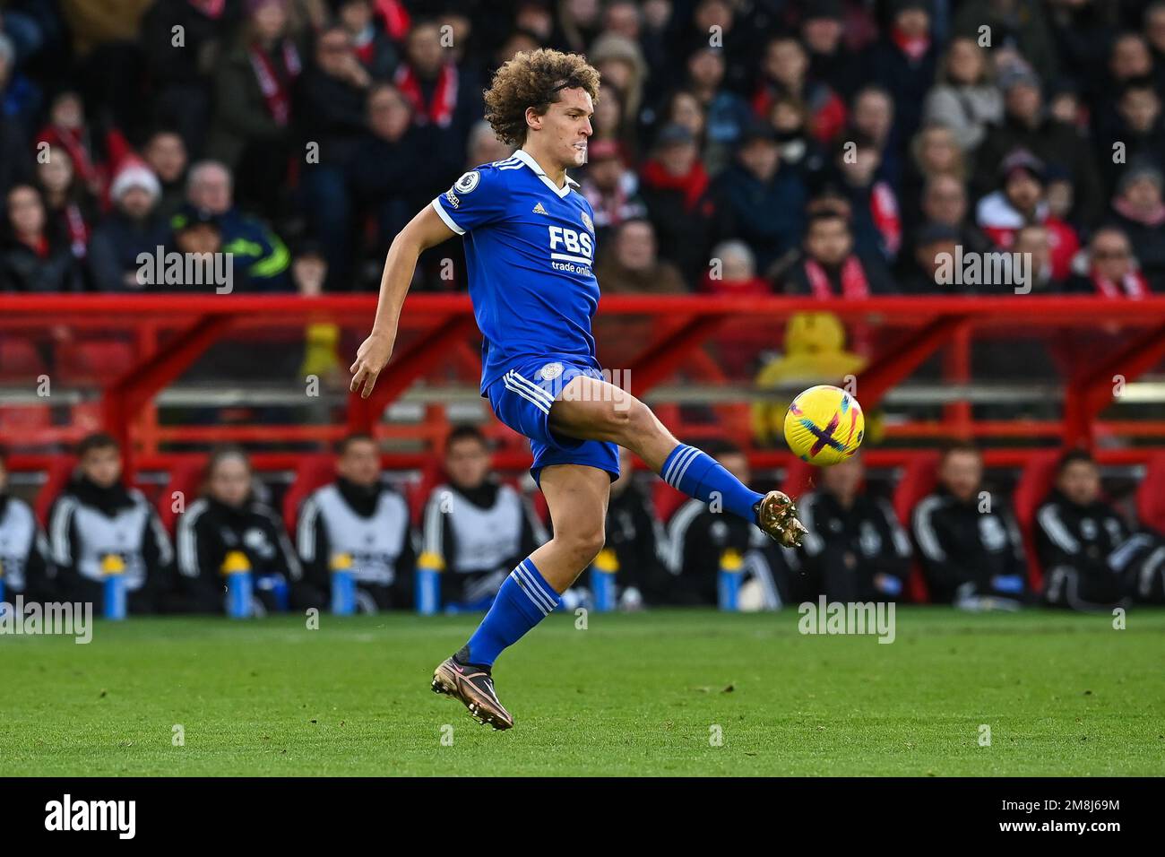 Wout Faes #3 of Leicester City during the Premier League match Leicester  City vs Brighton and Hove Albion at King Power Stadium, Leicester, United  Kingdom, 21st January 2023 (Photo by Mark Cosgrove/News