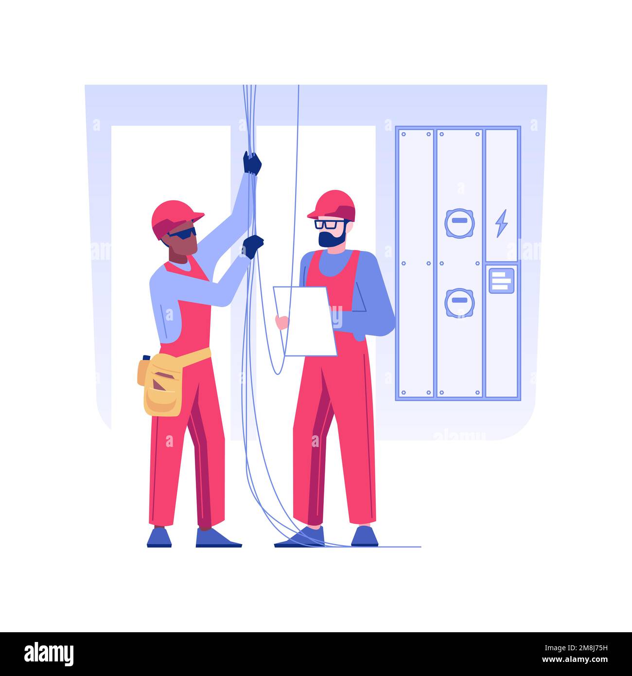 Electrical wiring systems isolated concept vector illustration