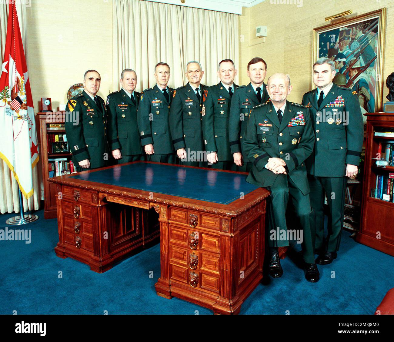 A Group Photograph Of GEN Gordon R Sullivan seated Army CHIEF Of a-group-photograph-of-gen-gordon-r-sullivan-seated-army-chief-of