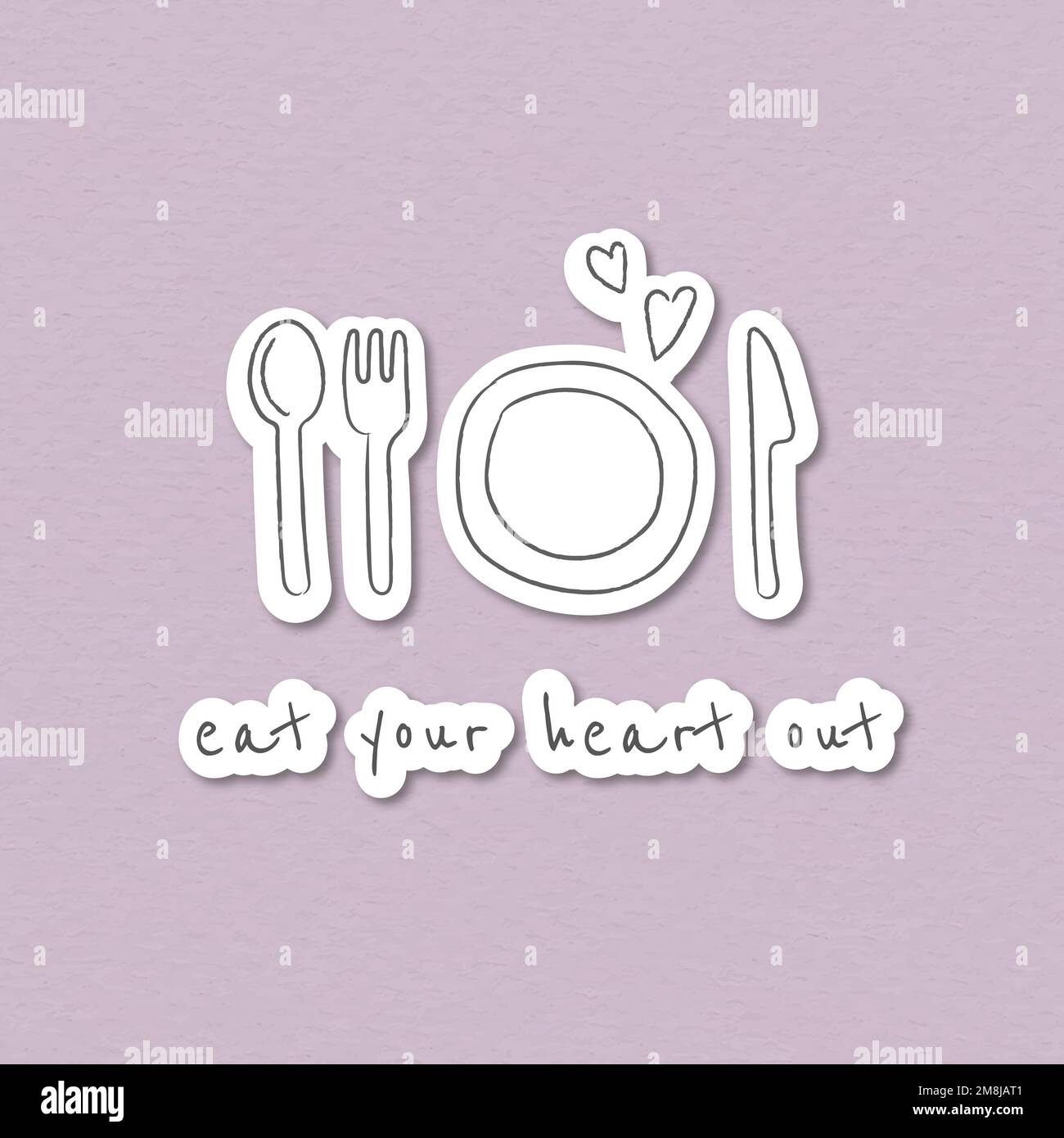 Cute cuttlery and plate set design element Stock Vector