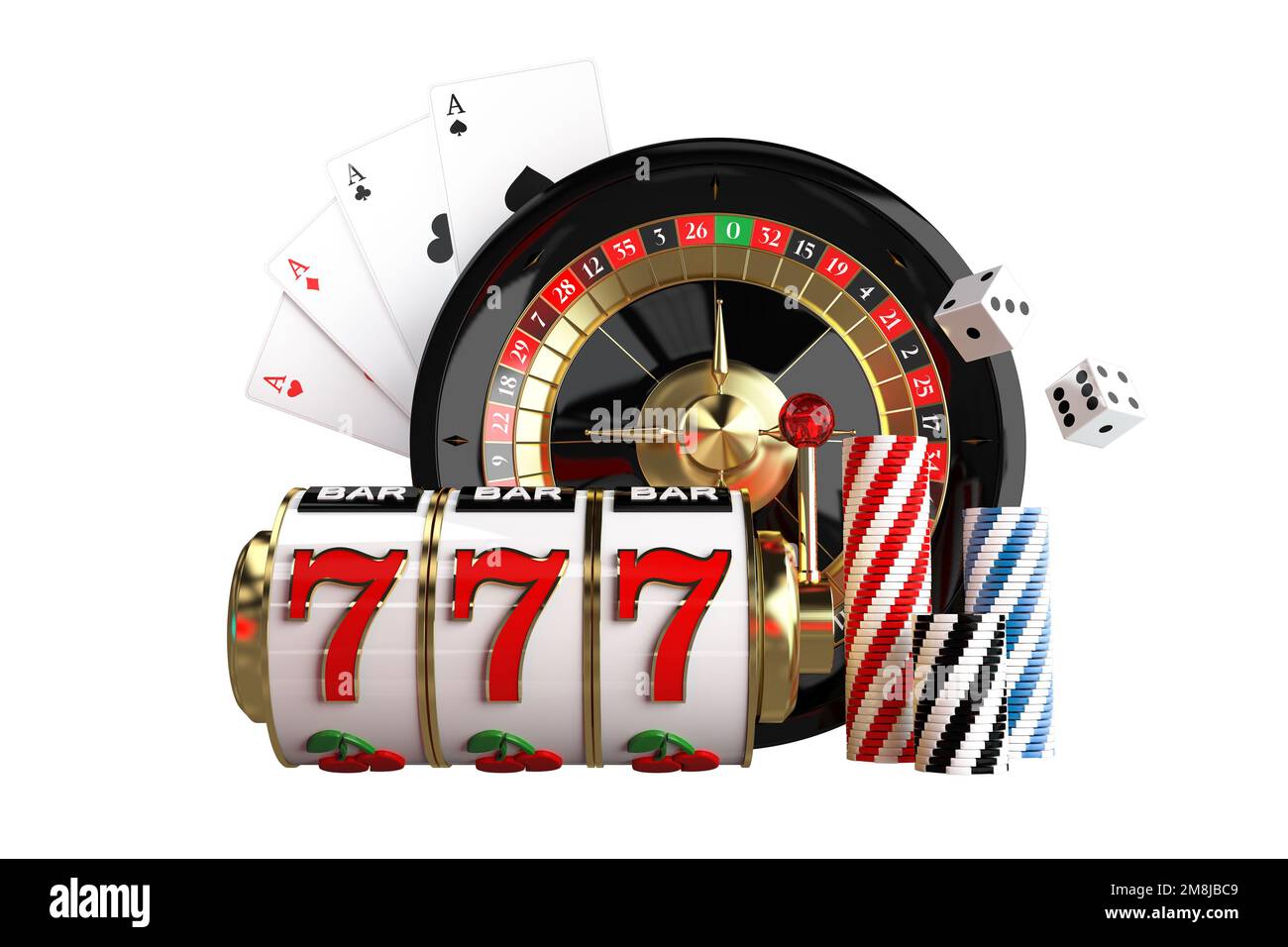 3D online casino gambling game illustration, vector golden reel slot,  chips, blackjack cards sign. Big jackpot background, 777 success play,  poker Vegas winner banner. Online casino free spin clipart Stock Vector