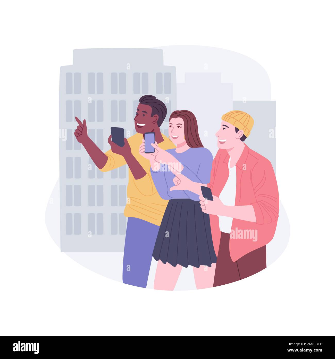 Complete tasks isolated cartoon vector illustrations. Group of young