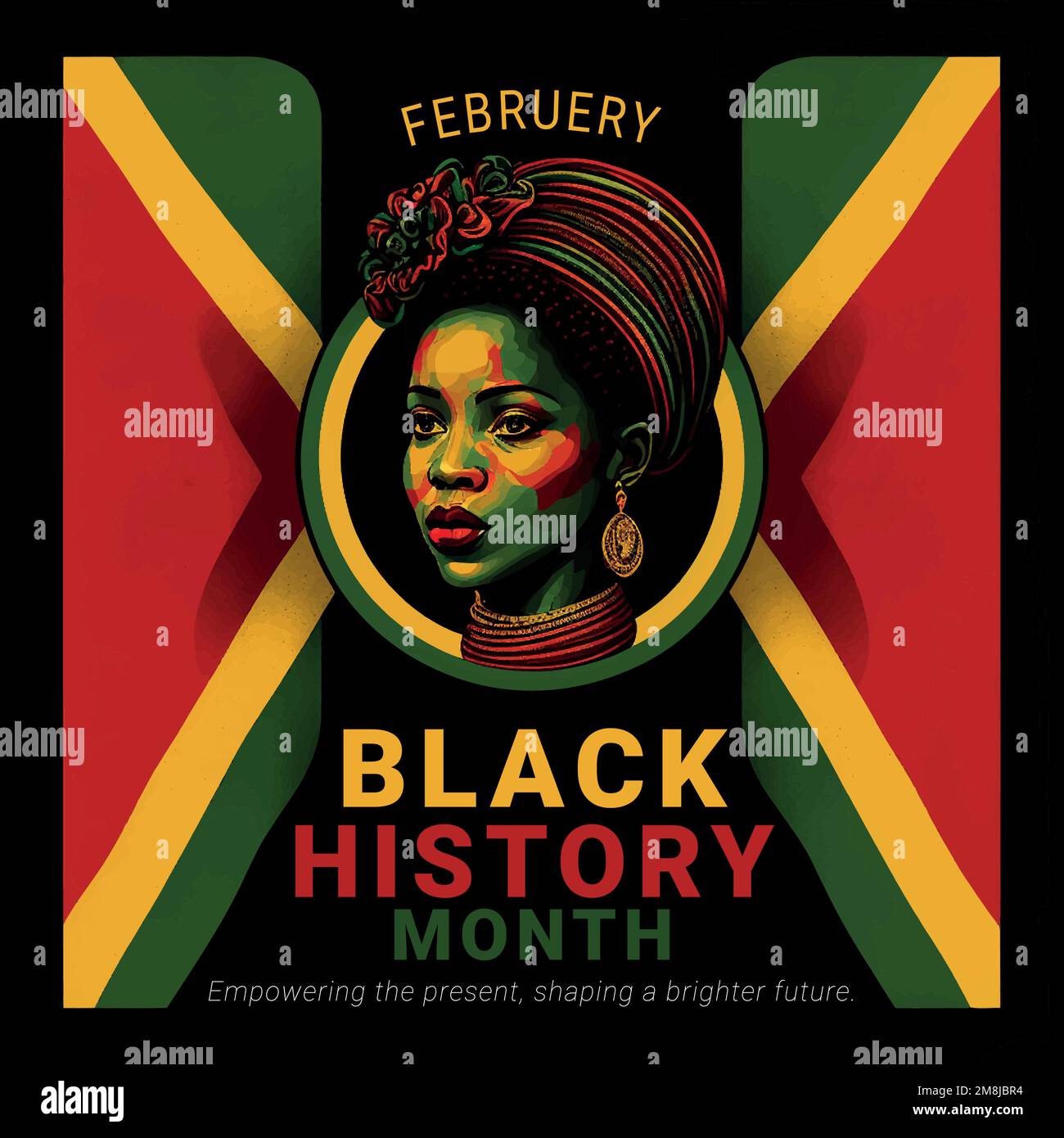 Poster template for social media illustrating black history month in