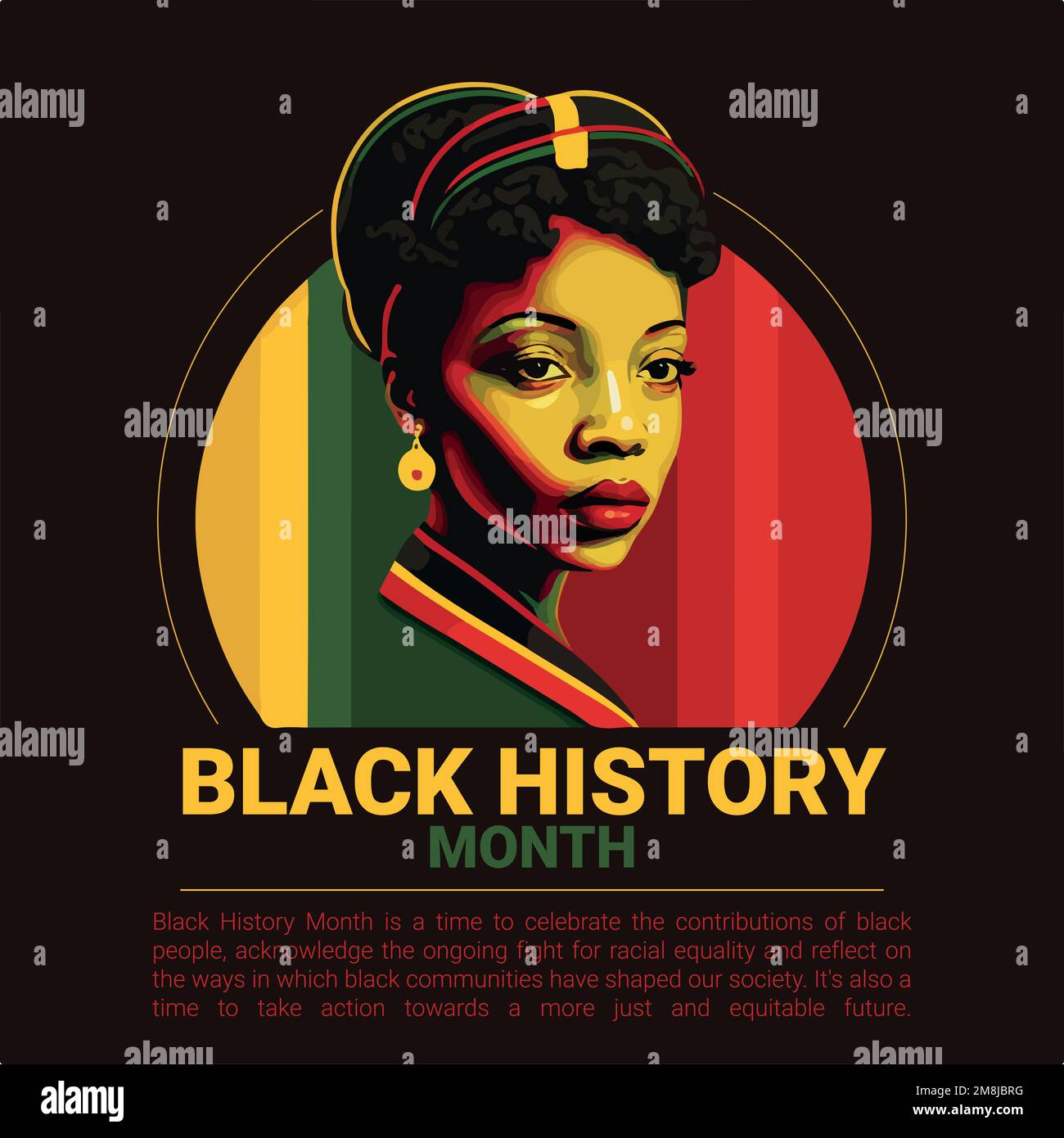 Poster template for social media illustrating black history month in