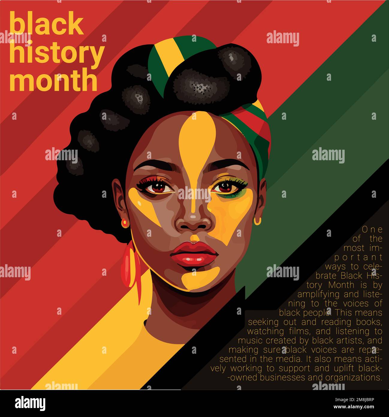 Poster template for social media illustrating black history month in