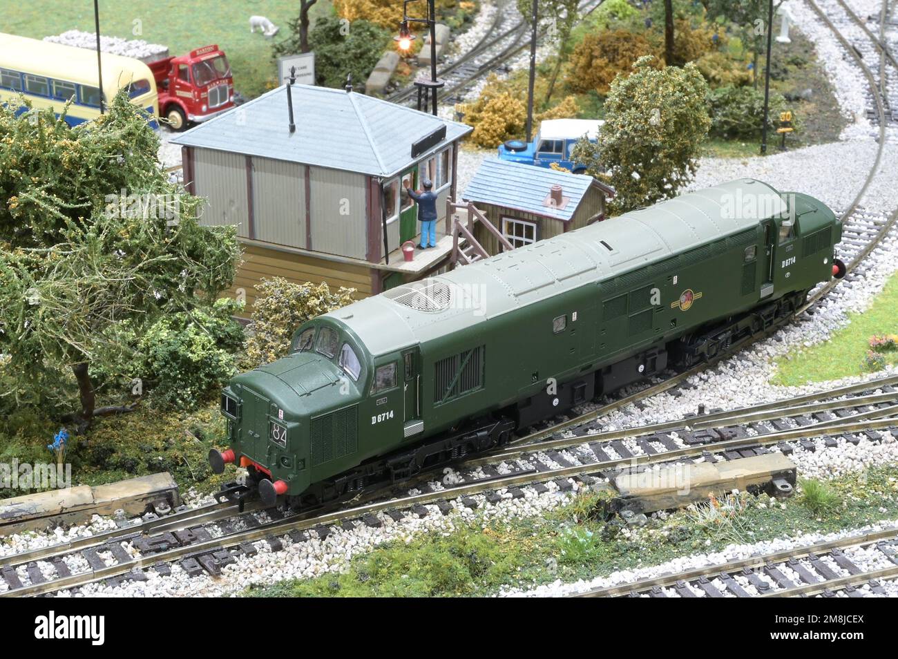 A model of an early variant of a class 37 diesel locomotive. Stock Photo