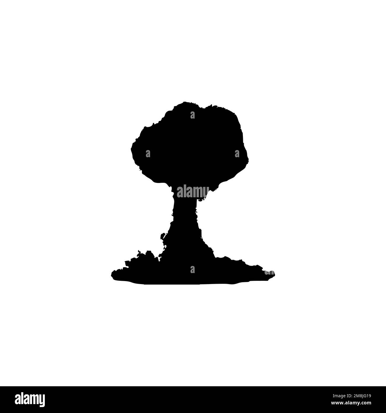 Atom bomb icon. Simple style no war poster background symbol. Atom bomb brand logo design element. Atom bomb t-shirt printing. vector for sticker. Stock Vector