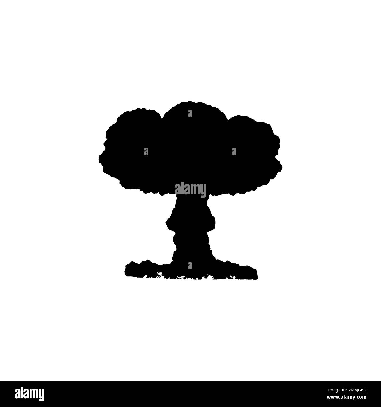 Atom bomb icon. Simple style no war poster background symbol. Atom bomb brand logo design element. Atom bomb t-shirt printing. vector for sticker. Stock Vector