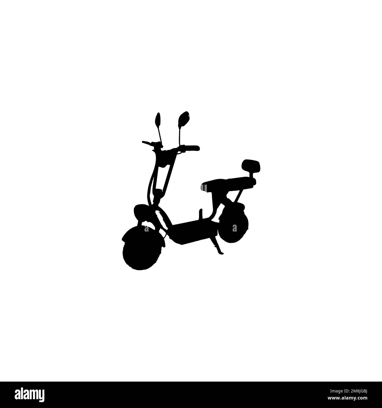 Electric scooter icon. Simple style city transport poster background