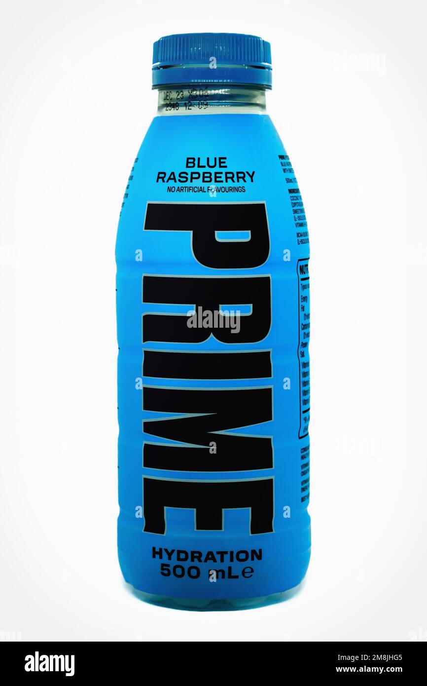 Isolated bottle of Prime hydration energy drink with white background. KSI  and Logan Paul rs have developed this drink which is popular Stock  Photo - Alamy
