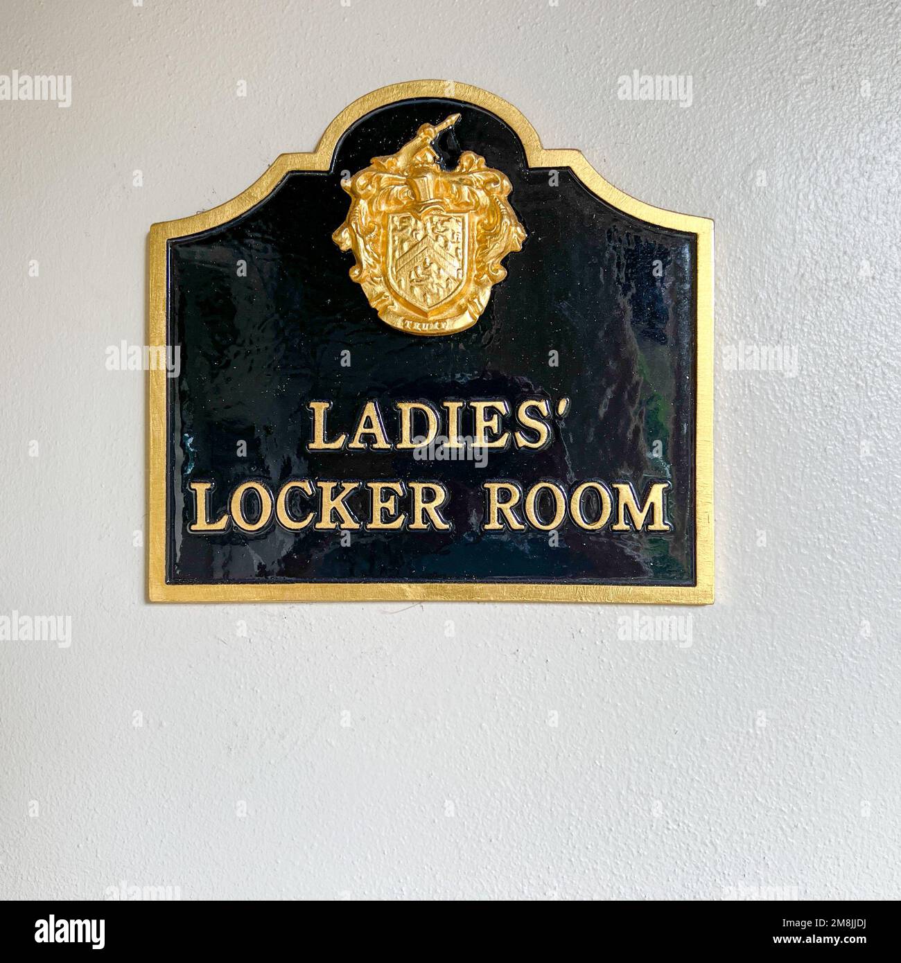 Jupiter, FL USA - May 31, 2022:  The Ladies Locker Room sign at the Trump National Golf Course club House in Jupiter, Florida. Stock Photo