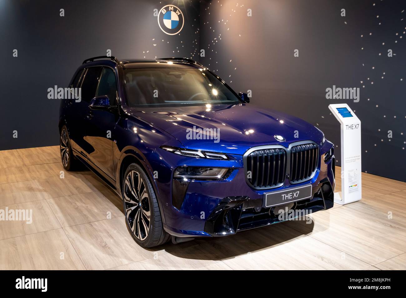 BMW X7 (G07) luxury SUV car presented at the Brussels Autosalon