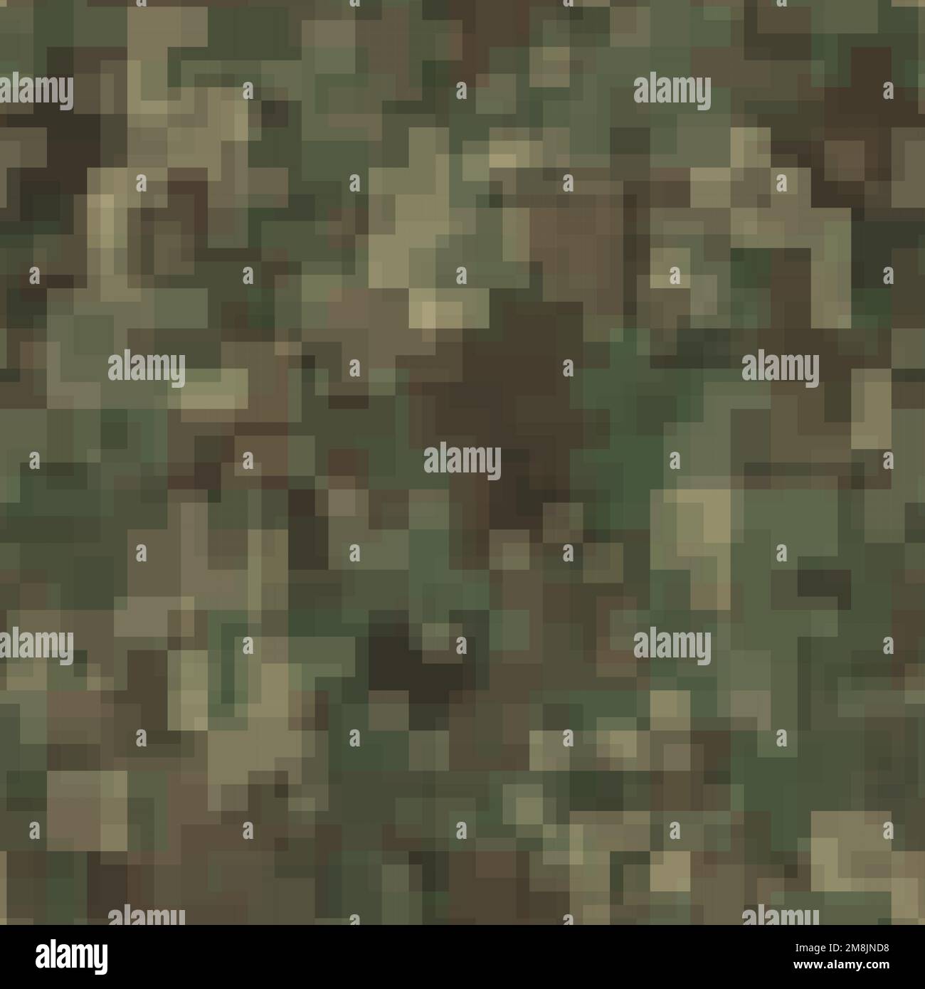 Abstract seamless pattern with khaki and brown colored chaotic overlap pixels Stock Vector