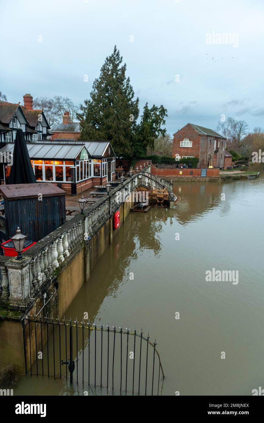 Wallingford, Oxfordshire, UK, 14th January 2023, Weather Flooding of