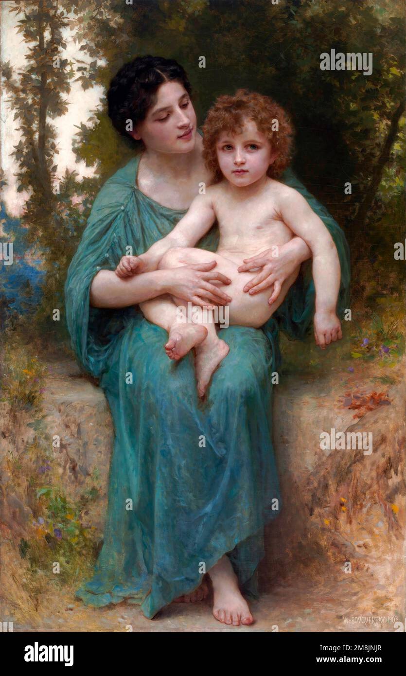 Le jeune frere (The Younger Brother) by William-Adolphe Bouguereau (1825-1905), oil on canvas, 1903 Stock Photo