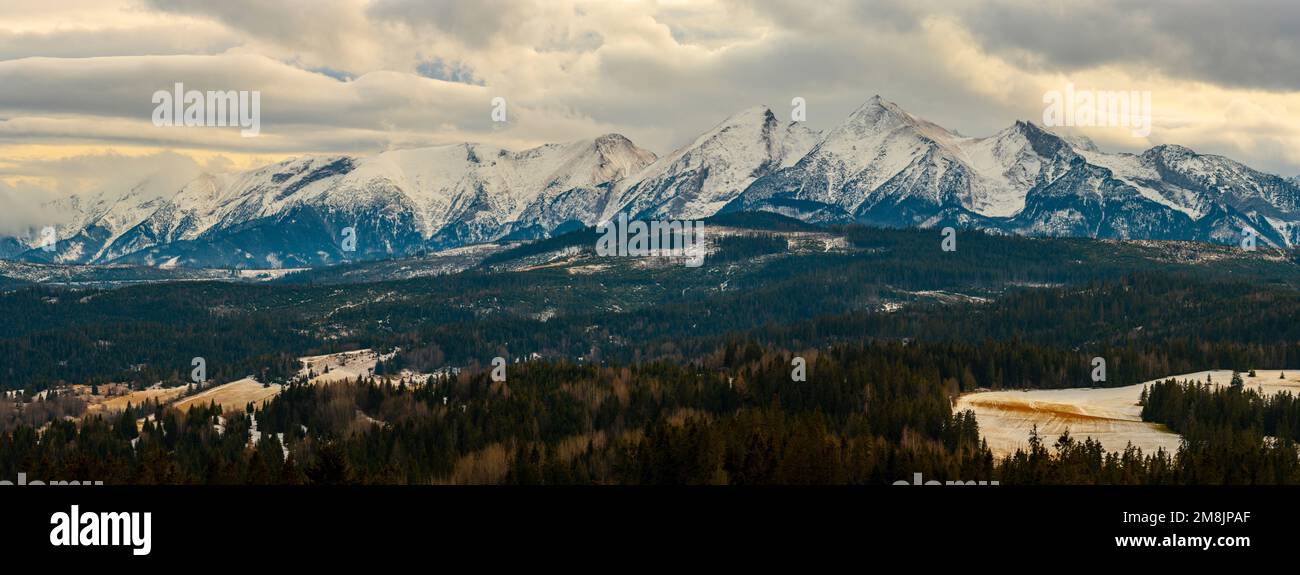 Tatra Mountains winter clouds Stock Photo - Alamy