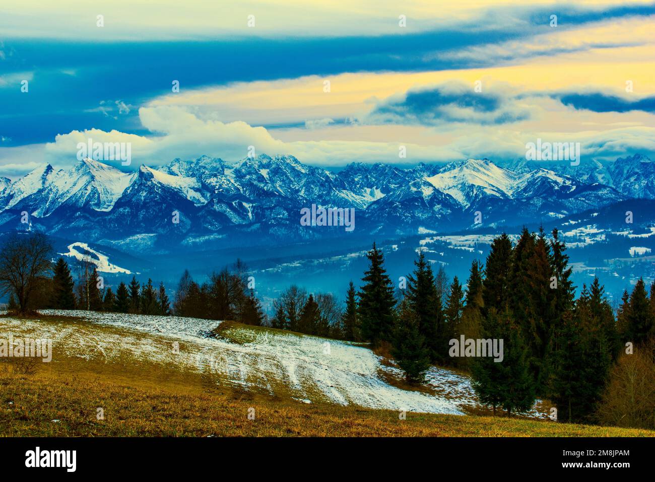 Tatra Mountains winter clouds Stock Photo - Alamy