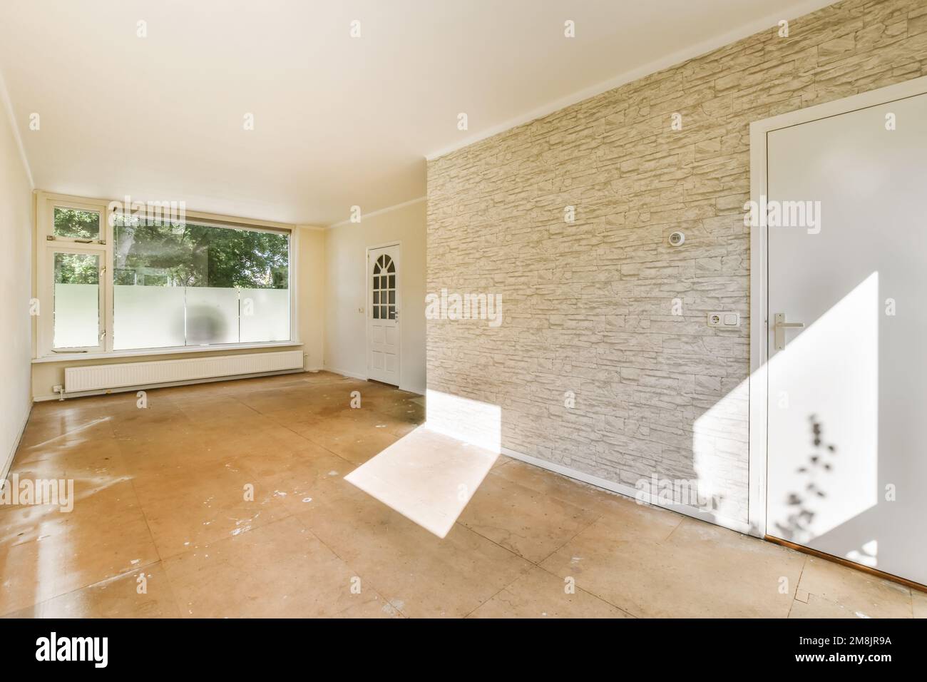 an empty living room with no one person in the house or place to be taken out for use by someone Stock Photo