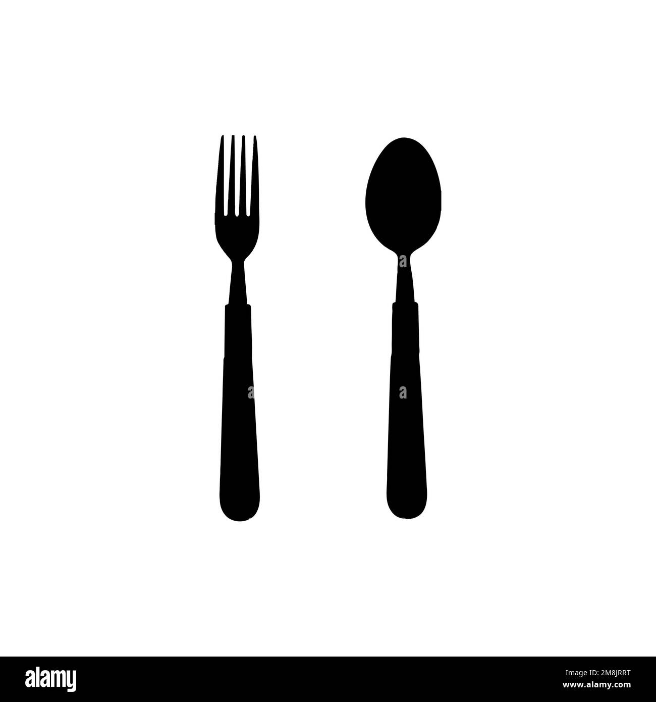 Fork and spoon icon. Simple style poster background symbol. Fork and