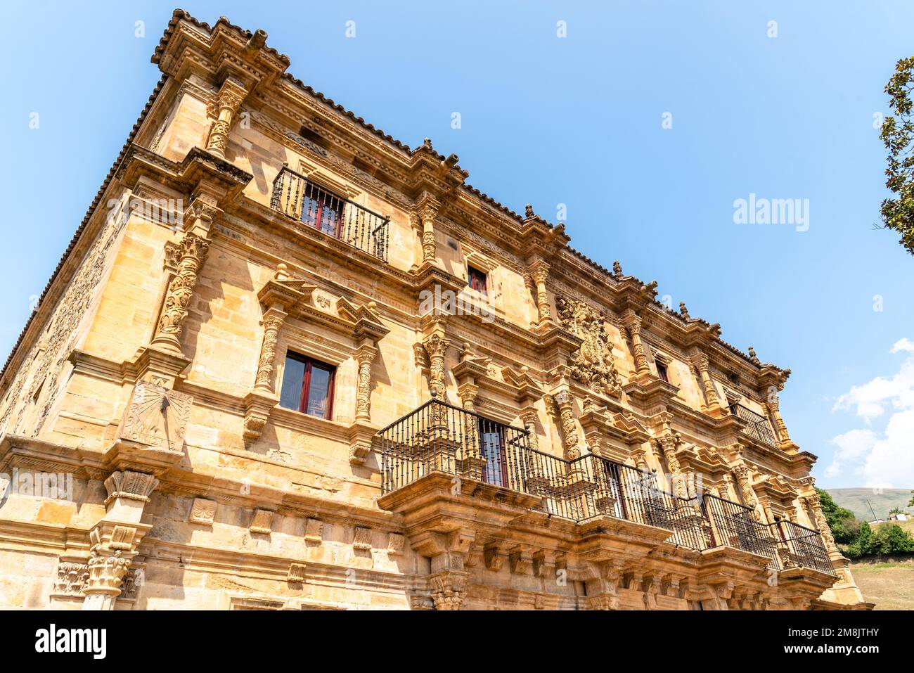 Villacarriedo, Spain - August, 12, 2022: Historic Abba Hotel Palacio of Sonanes in Cantabria Stock Photo