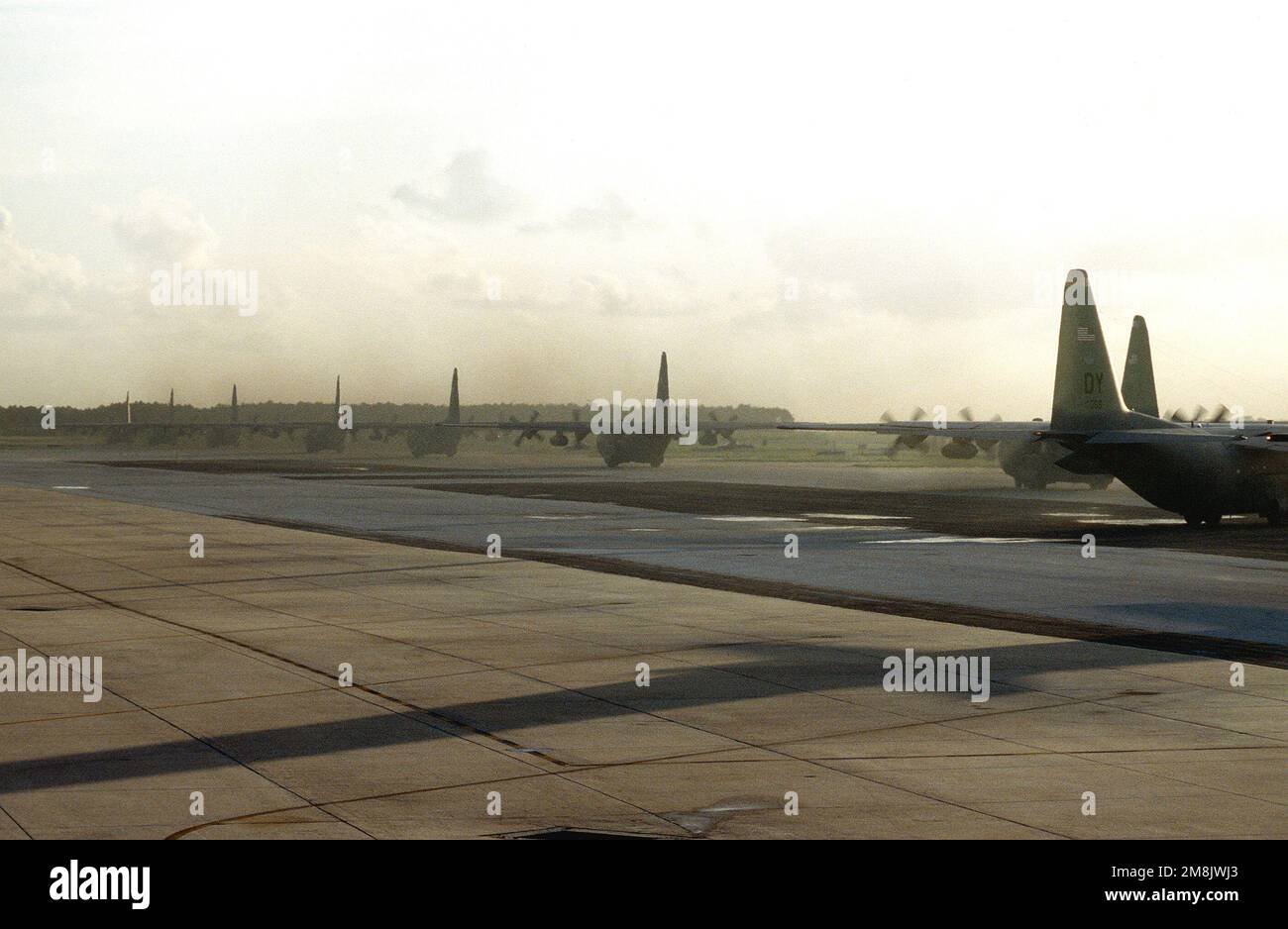 Rear view of C130's from the 39th and 40th Airlift Squadrons (ALS