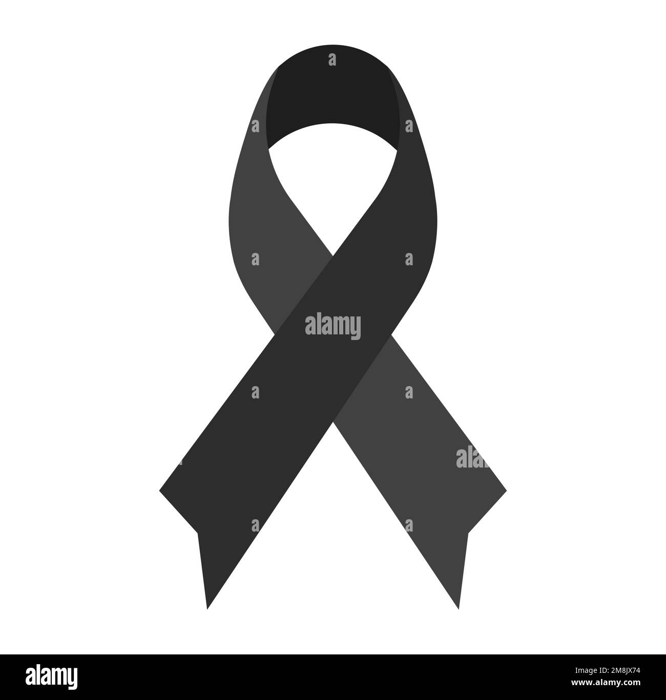 World Cancer Day Black Ribbon Icon Symbol Vector Illustration Stock Vector