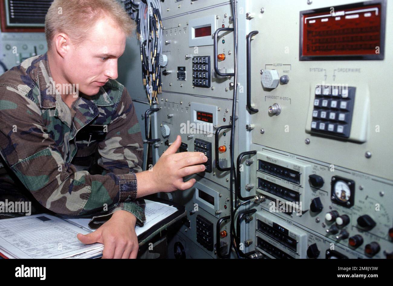 SrA Douglas Pindrock of the 612th ACOMS, Davis Monthan AFB, AZ works at ...