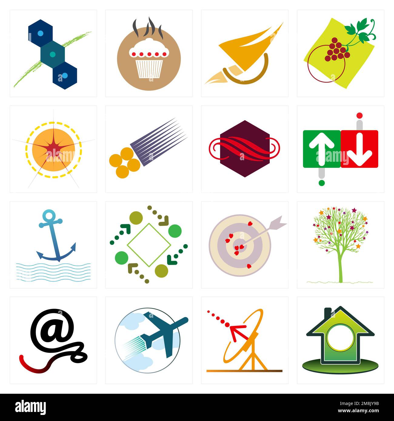 Sect of pictogram for activities or companies Stock Photo - Alamy