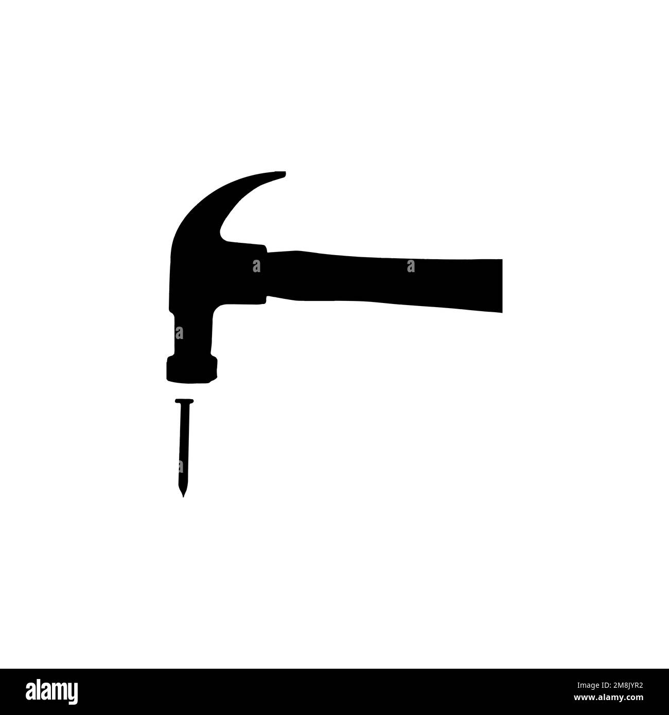 Hammer and nail icon. Simple style repair company big sale poster