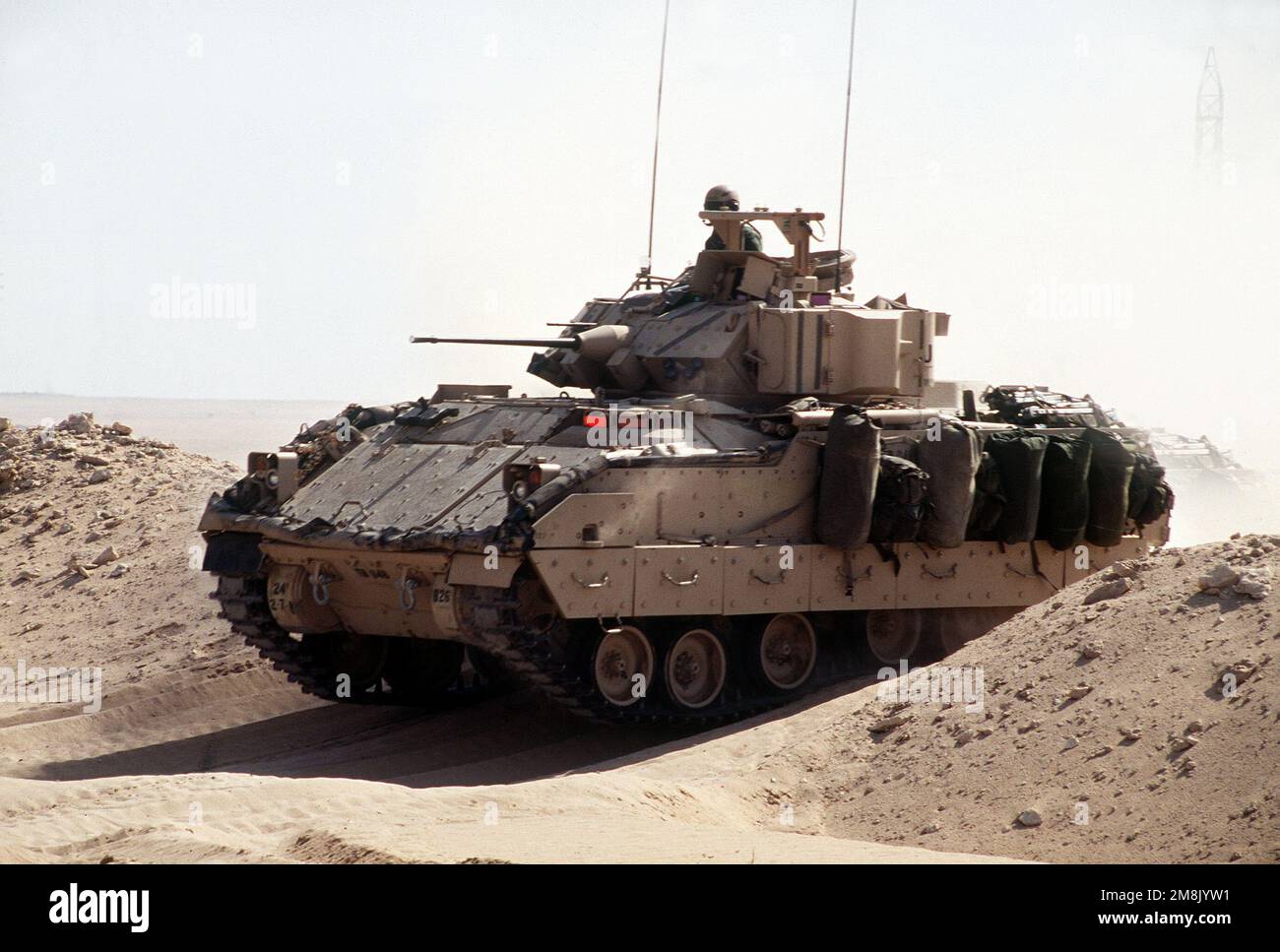 A M2A2 Bradley Fighting Vehicle engaging in the Mounted Patrol out of ...