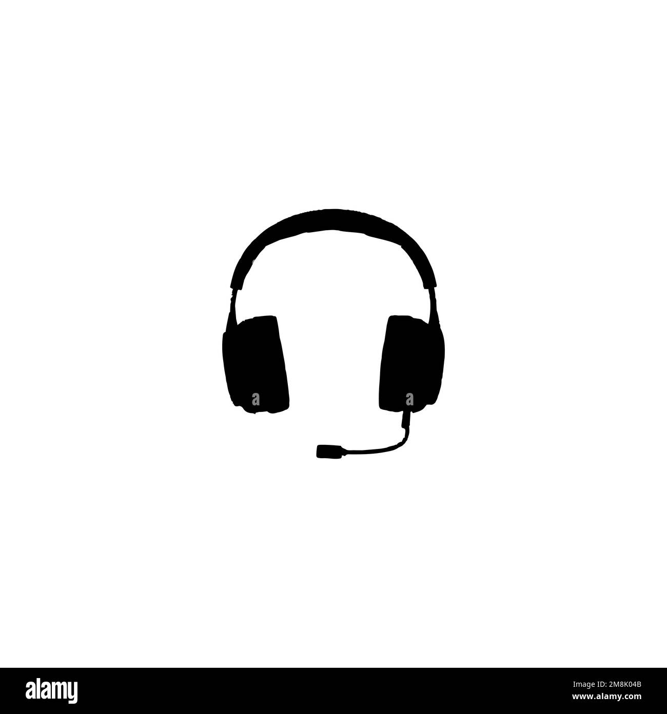 Headphone icon. Simple style company support service poster background