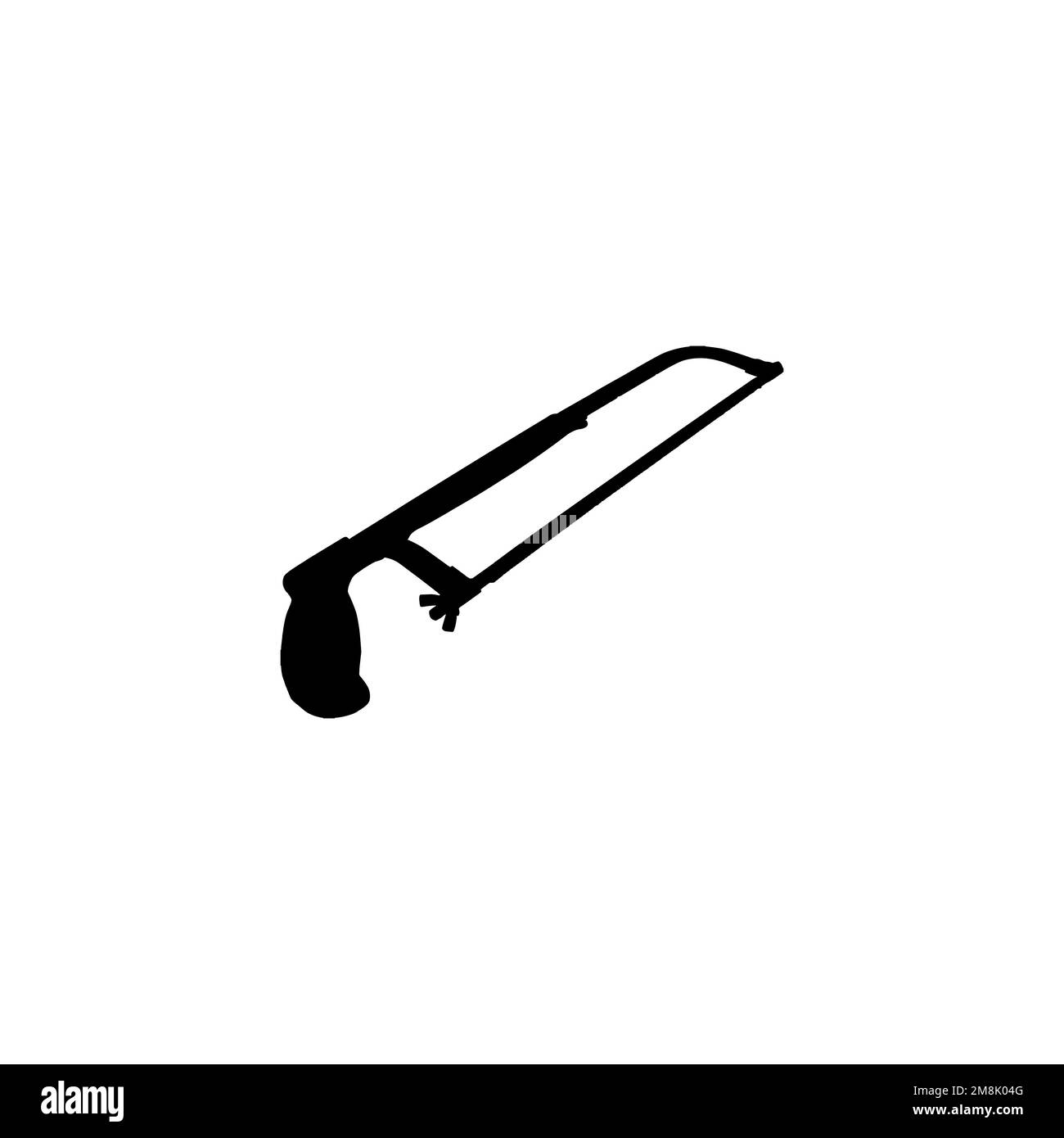 Hand saw icon. Simple style poster forest conservation association background symbol. Hand saw