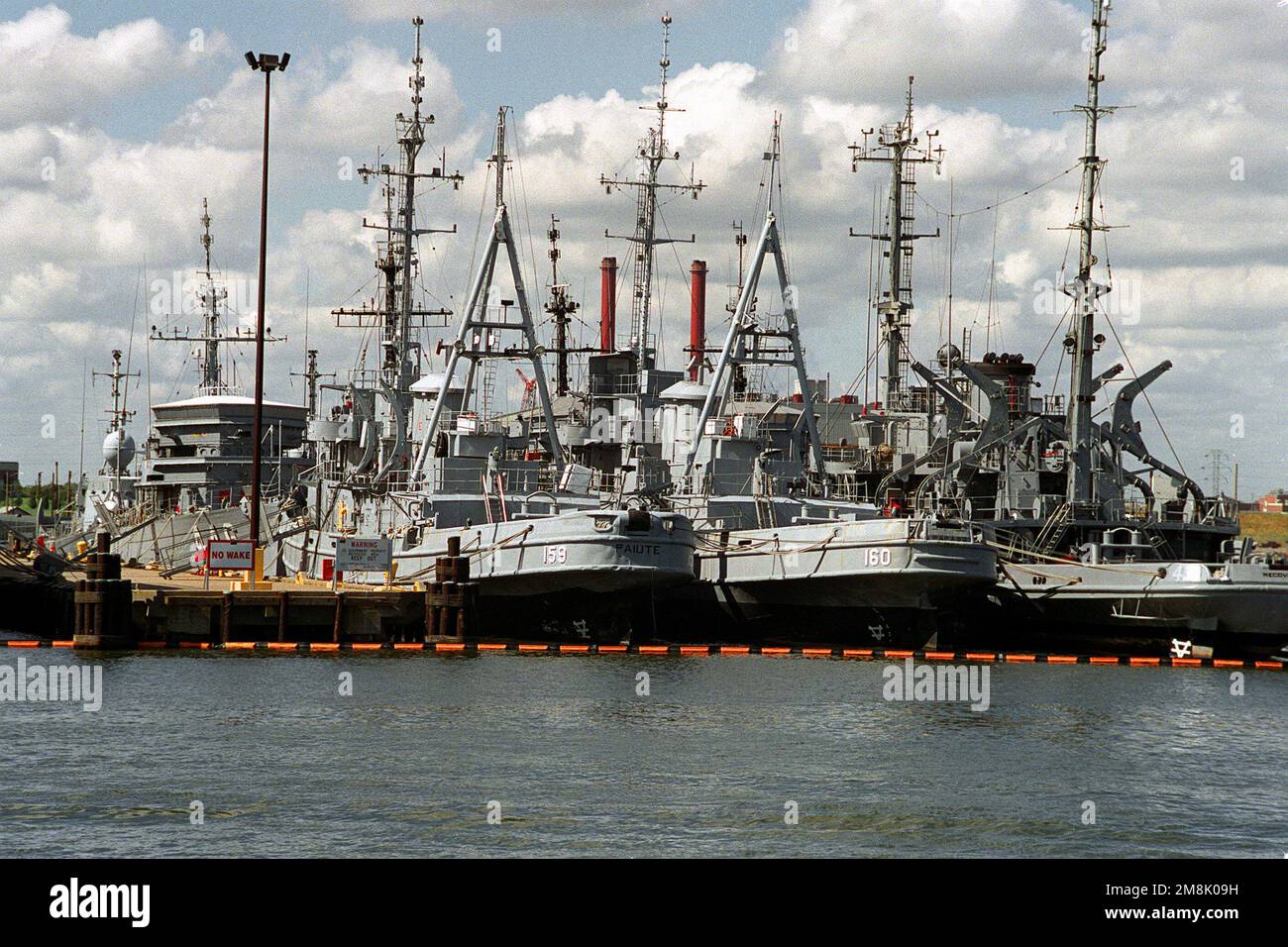 A view of a portion of the mothball fleet in storage near Portsmouth