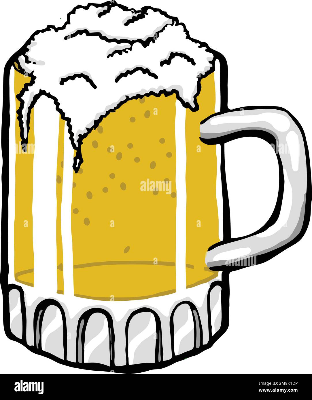cartoon gold foamy beer in a mu Stock Vector Image & Art Alamy