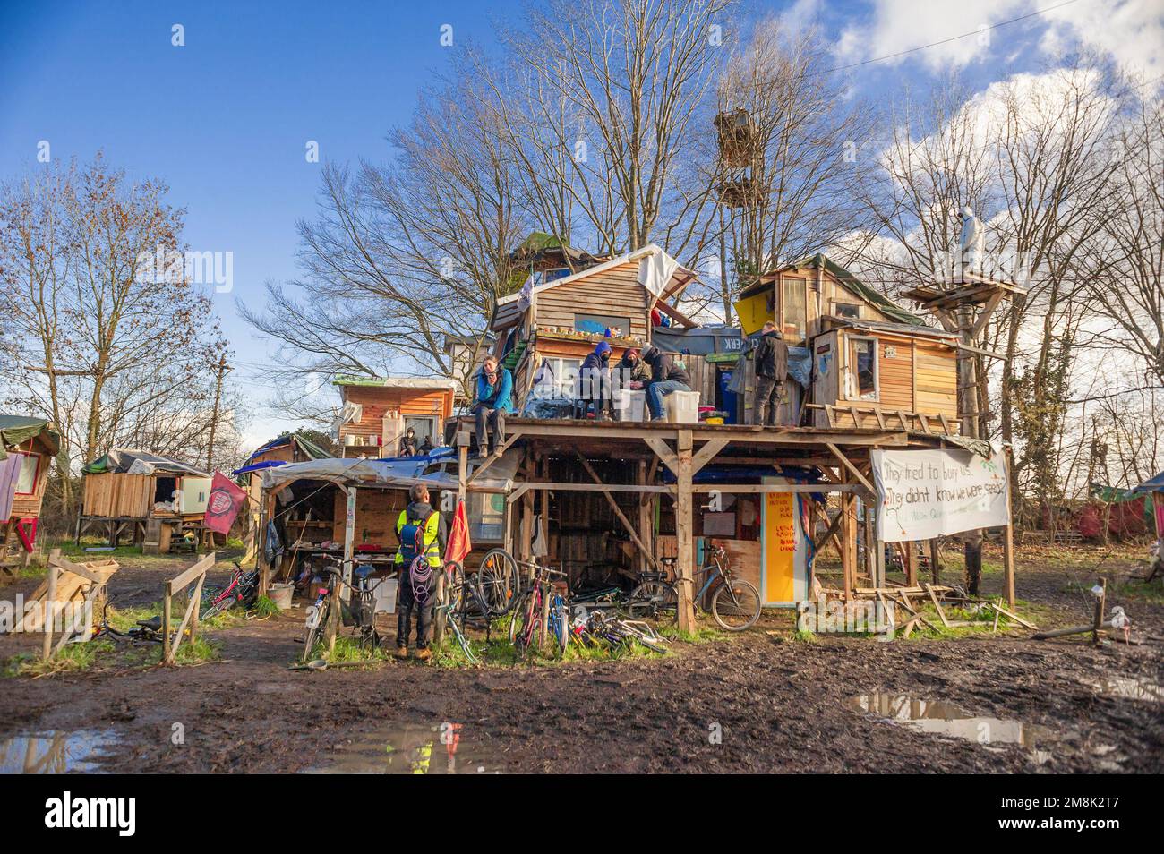 Utopia village and the makeshift homes built from recycled building