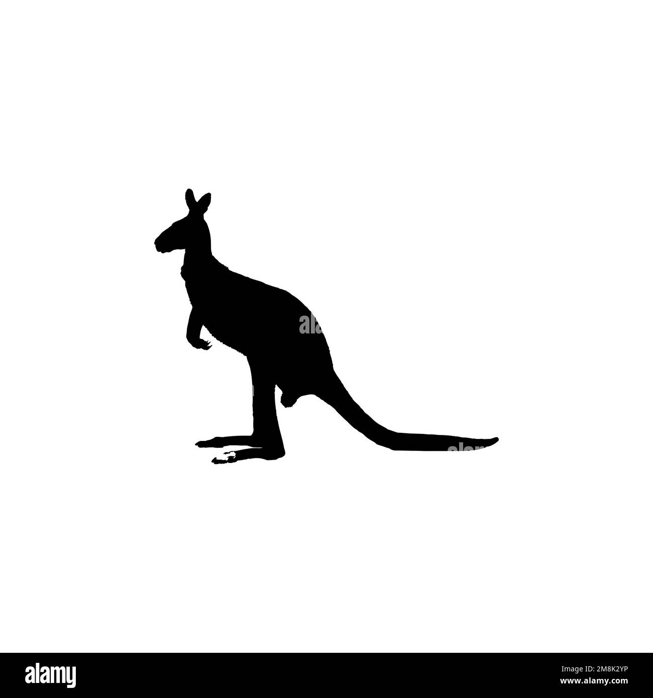 Kangaroo icon. Simple style travel agency African savannah safari big sale poster background symbol. Kangaroo brand logo design element. Stock Vector