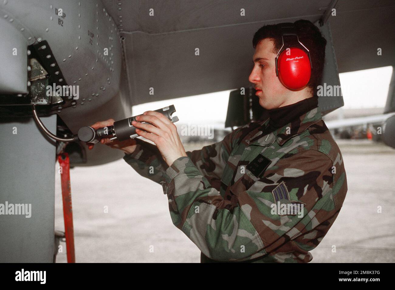 SRA James Foster 110th Fighter Group Tests For Stray Voltage In The sra-james-foster-110th-fighter-group-tests-for-stray-voltage-in-the
