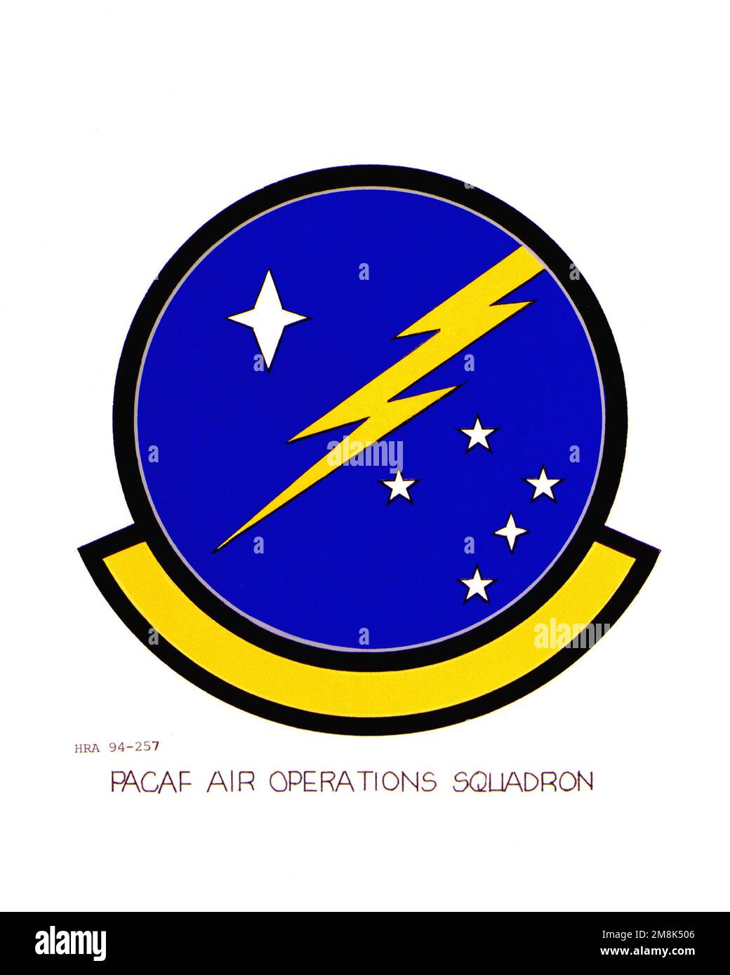 Approved Insignia of the Pacific Air Forces Air Operations Squadron. Country: Unknown Stock Photo