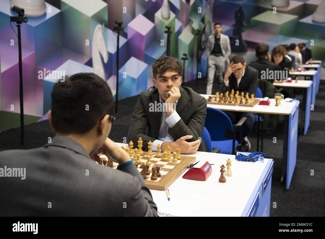 WIJK AAN ZEE Jorden van Foreest from the Netherlands in her match