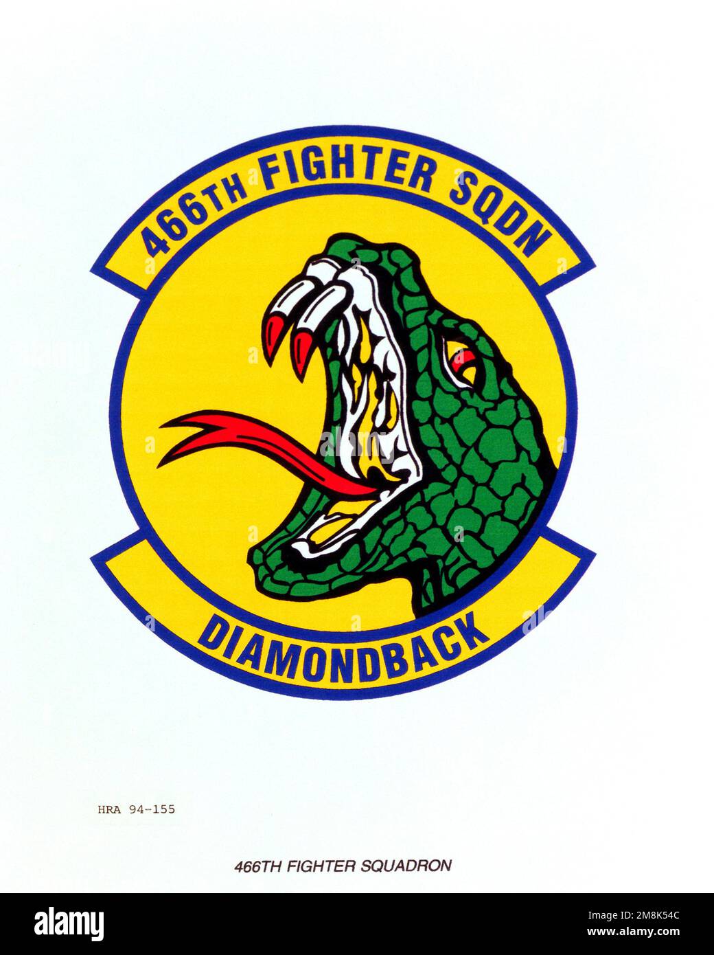 Approved Insignia of the 466th Fighter Squadron. Country Unknown Stock