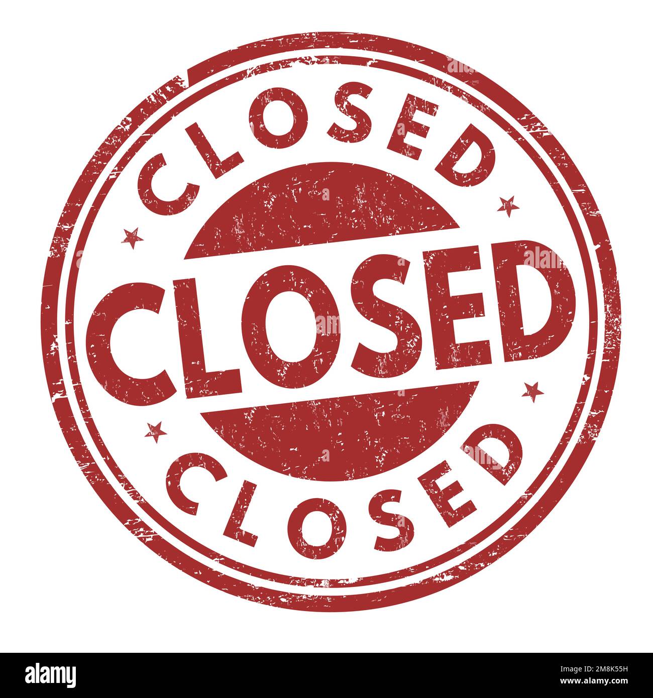 Closed grunge rubber stamp on white background, vector illustration
