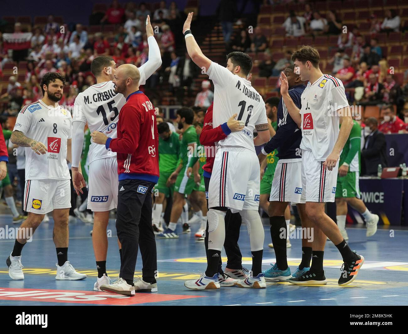 France's Players Celebrate At The End Of The Group B, Handball World ...