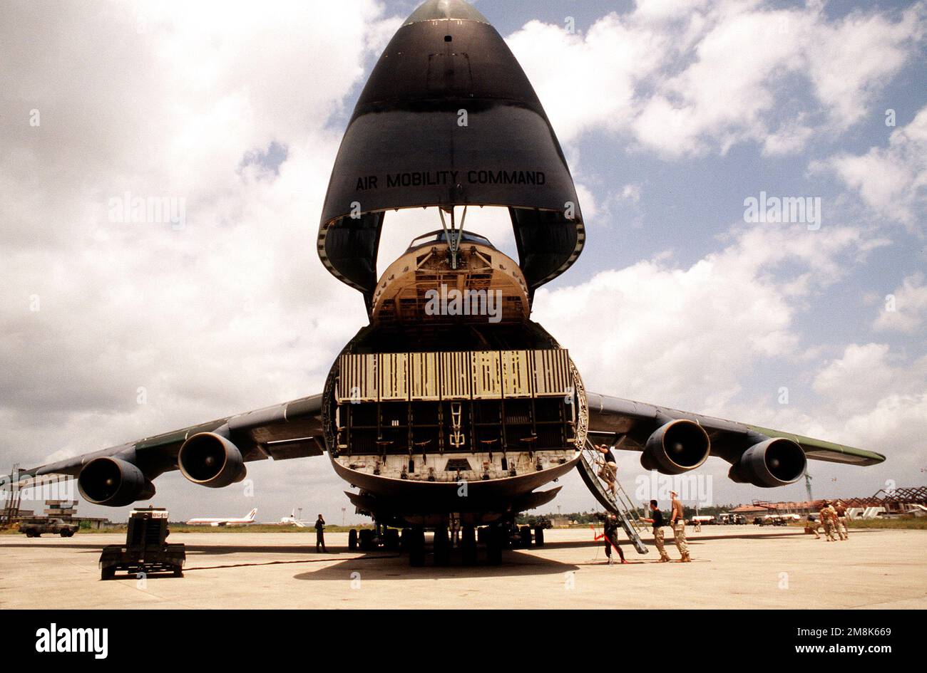 5 Galaxy Rear Ramp A head on view of a US Air Force C-5 Galaxy from the 3rd Airlift ...