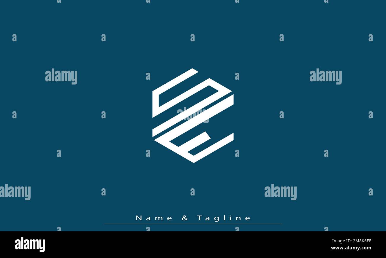 Alphabet letters Initials Monogram logo SE , ES Stock Vector