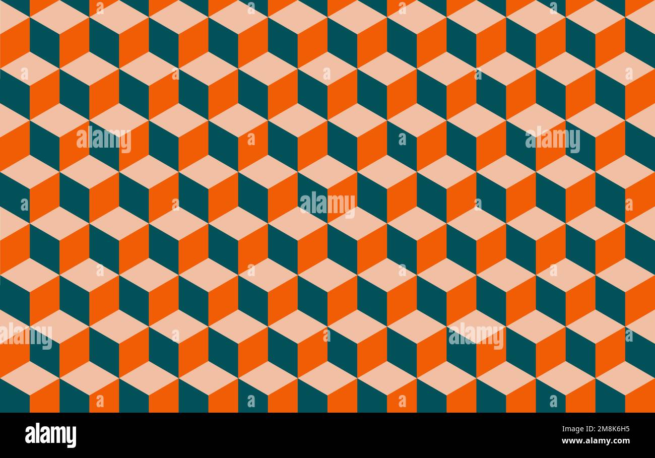 Colorful cubes background and seamless pattern, abstract texture Stock Vector